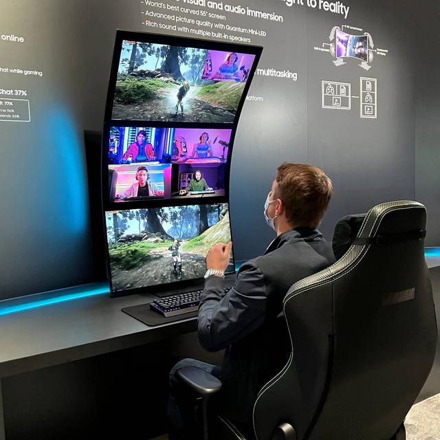 [CES 2022] Samsung ra mắt Odyssey Ark, màn hình cong lớn nhất của hãng và có thể dựng đứng lên - Ảnh 3.