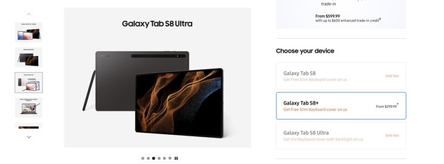 Nhu cầu mua Galaxy Tab S8 quá cao, Samsung Mỹ phải tạm ngừng nhận đặt hàng - Ảnh 1.