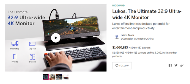 Lukos - the ultra-compact 4K mobile monitor with 