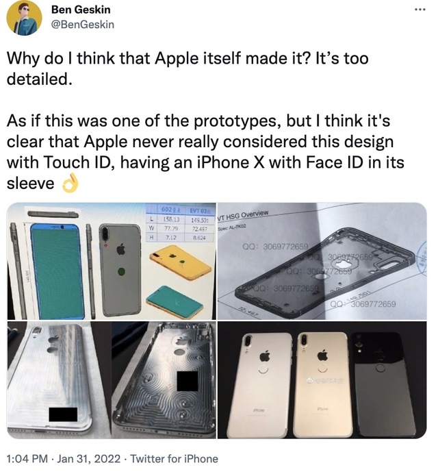 Leaker nổi tiếng nhắc lại câu chuyện Apple tự giả mạo thiết kế iPhone X có Touch ID để đánh lừa người dùng - Ảnh 2.