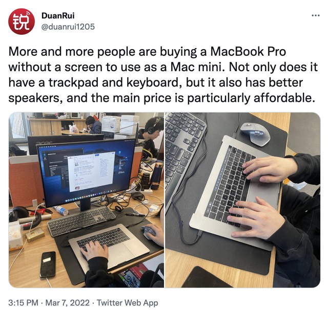 Chinese users are looking to buy a MacBook Pro without a screen to use as a Mac mini - Photo 1.