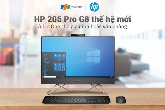 HP 205 Pro G8 AiO, máy tính tích hợp màn hình với chi phí hợp lý dành cho doanh nghiệp - Ảnh 1.