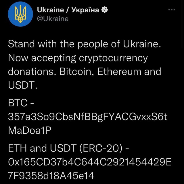 Ukraine dùng tiền điện tử quyên góp để mua trang - Ảnh 1.