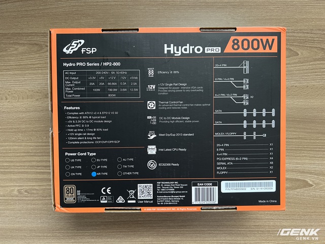 Mở hộp và đánh giá nhanh FSP Hydro Pro 800W Bronze: 