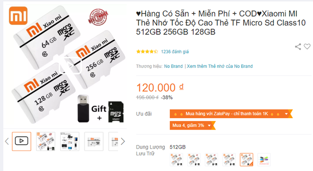 Nhận cái kết &quot;đắng&quot; khi ham rẻ mua thẻ micro SD dung lượng lớn 512GB giá chỉ 120k - Ảnh 2.