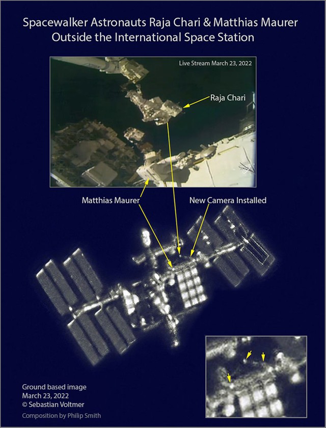 Chụp được ảnh phi hành gia đang làm việc ngoài trạm vũ trụ ISS từ Trái Đất - Ảnh 4.