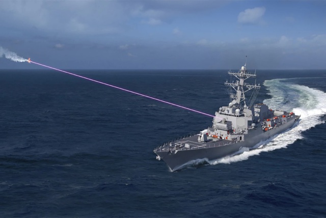 The US Navy uses an all-electric laser to shoot down a simulated missile drone - Photo 3.