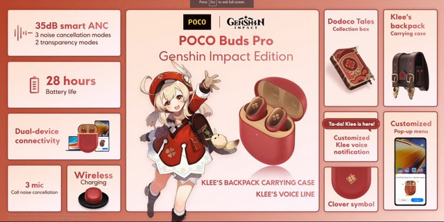 POCO launches the first smartwatch model, the POCO Buds Pro headset Genshin Impact version - Photo 5.