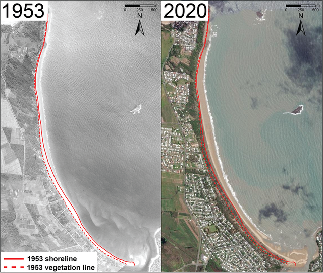Why does climate change cause sea levels to rise, but these beaches do not sink but expand?  - Photo 2.