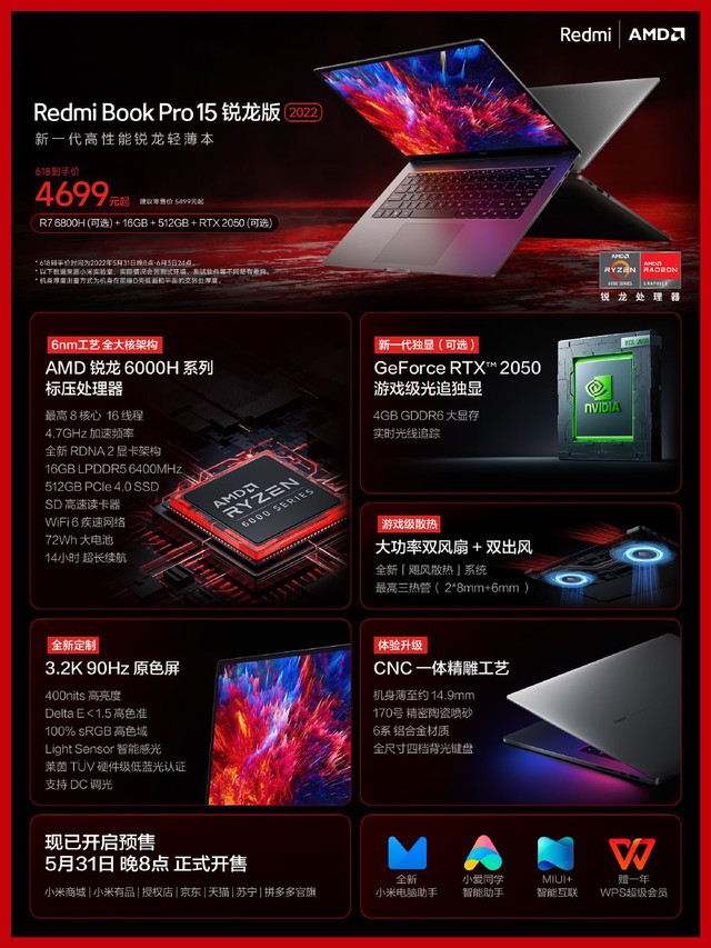 Xiaomi ra mắt RedmiBook Pro 2022 phiên bản dùng chip Ryzen 6000H, giá từ 18.3 triệu đồng - Ảnh 4.