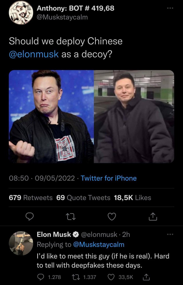 Elon Musk wants to meet a copy from China to see as a 