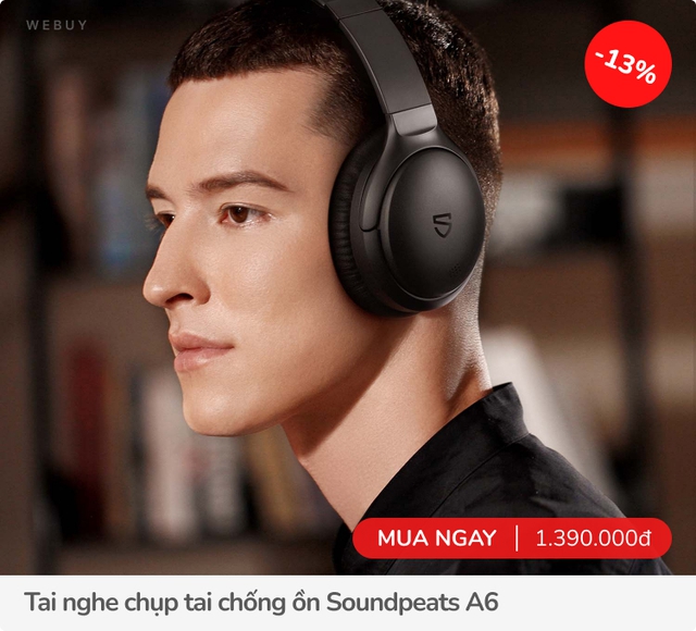 Tầm 1 triệu tha hồ chọn tai nghe không dây, có cả chống ồn lại sale đến nửa giá - Ảnh 9.