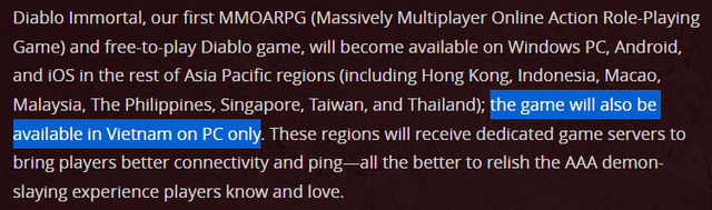 Tin buồn cho game thủ Việt: Diablo Immortal sẽ không đổ bộ lên thiết bị mobile tại khu ta sống - Ảnh 2.