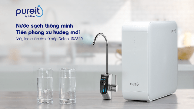 Unilever Pureit công bố Pureit Delica UR5840 - Máy lọc âm tủ bếp với vòi điện tử UV diệt khuẩn - Ảnh 1.