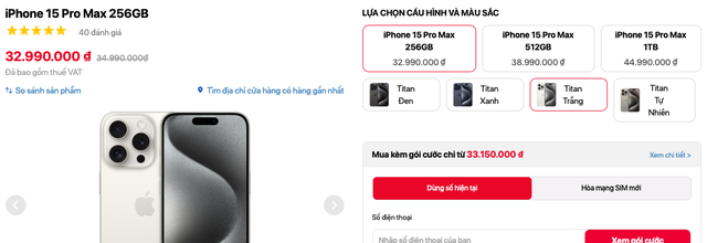 Các nhà bán lẻ chạy đua giảm giá iPhone 15 Pro Max dịp Black Friday: TGDĐ, FPT Shop, CellphoneS… đâu là nơi bán rẻ nhất?- Ảnh 3.