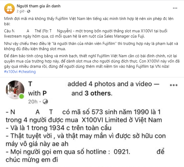 Fujifilm Việt Nam phản hồi về thông tin 'cơ cấu' quay số suất mua X100VI phiên bản đặc biệt cho người thân của hãng- Ảnh 2.