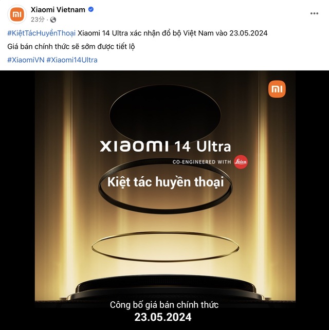 Chính thức: Xiaomi 14 Ultra ra mắt tại Việt Nam ngày 23/5, giá sẽ cạnh tranh?- Ảnh 1.