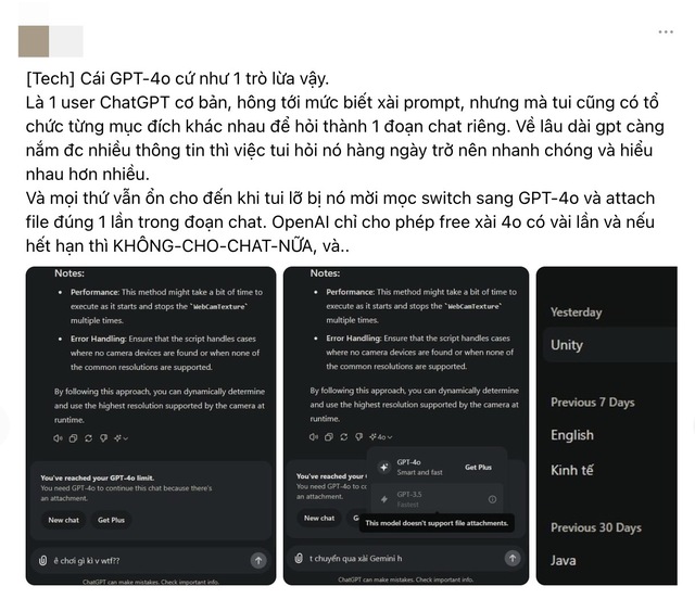 Người dùng Việt kêu trời vì bản cập nhật ChatGPT-4o, gọi đây như là “một trò lừa”- Ảnh 1.