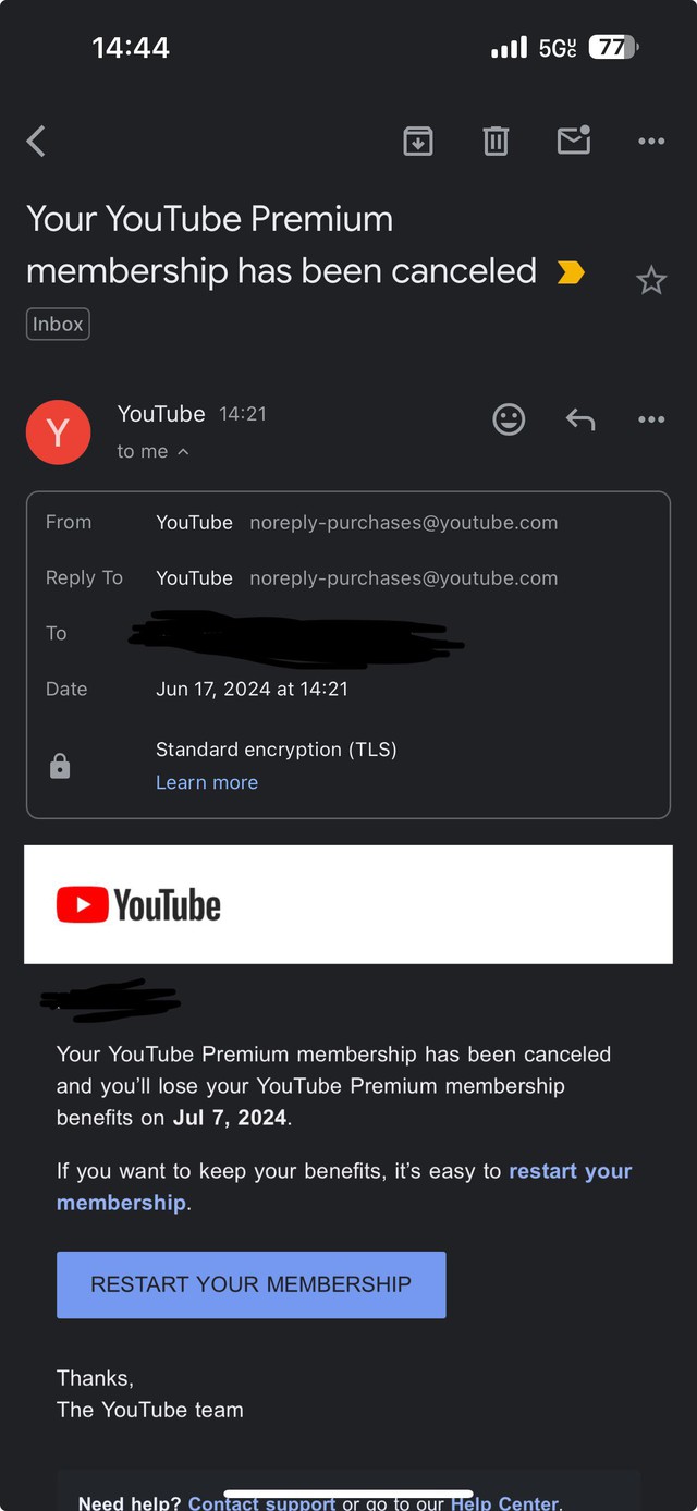 YouTube siết chặt thêm thòng lọng, tài khoản Premium giá rẻ mua qua VPN cũng có thể bị hủy- Ảnh 2.