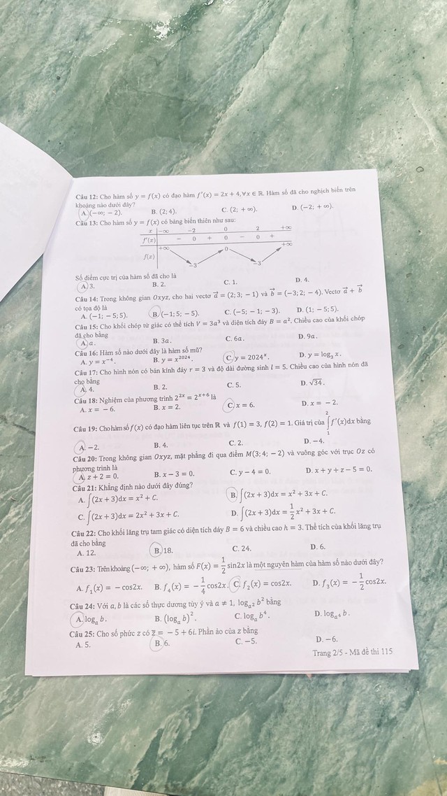 Gợi ý đáp án đề thi TOÁN tốt nghiệp THPT 2024, cập nhật nhanh nhất tại đây- Ảnh 26.