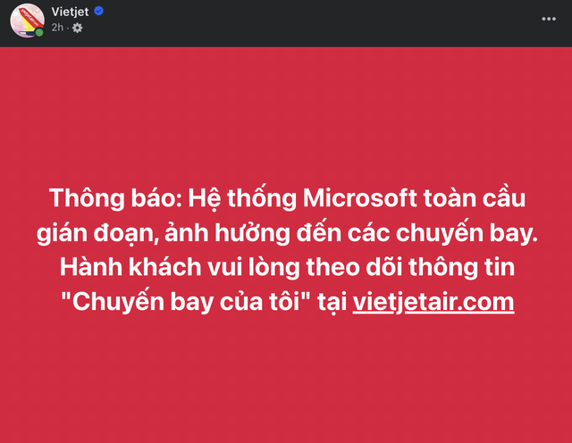 Vietjet Air bị ảnh hưởng bởi sự cố "màn hình xanh", hàng loạt chuyến bay bị delay- Ảnh 1.