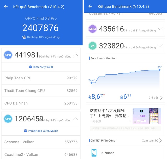 Đánh giá hiệu năng MediaTek Dimensity 9400 với OPPO Find X8 Pro: Muốn tìm điểm chê cũng khó?- Ảnh 5.