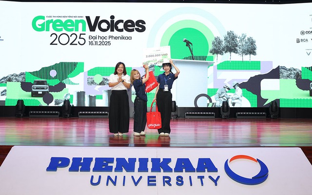 Những tiếng ho, cú chạm điện thoại và chiếc iPhone đời đầu: Cách hai nữ sinh Phenikaa viết nên bài hùng biện viral nhất cuộc thi Green Voices - Ảnh 6.