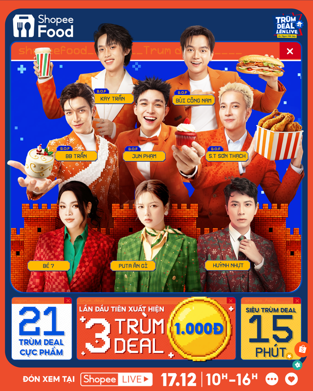 B&ugrave;ng nổ cuộc chiến Tr&ugrave;m Deal ShopeeFood: 5 anh t&agrave;i B.O.F so găng, cộng đồng fan dậy s&oacute;ng - Ảnh 3.