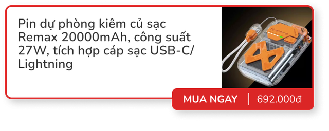 Top pin dự phòng kiêm củ sạc dùng tiện nghi: Nhiều mẫu từ Anker, Baseus, Remax... giảm đến vài chục %- Ảnh 4.