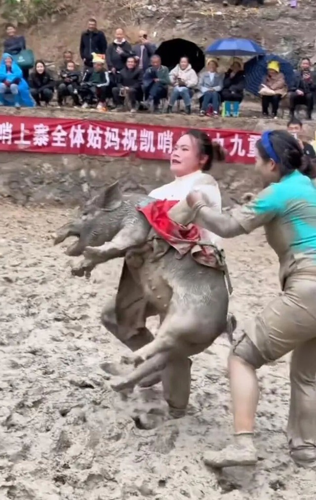 Người phụ nữ Trung Quốc gây sốt khi tay không thắng 22 cuộc thi bắt lợn chỉ trong một năm - Ảnh 2.