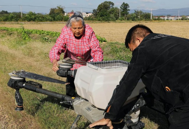 Bà ngoại 82 tuổi gây sốt mạng Trung Quốc với kỹ năng điều khiển drone nông nghiệp và bán hàng livestream - Ảnh 2.