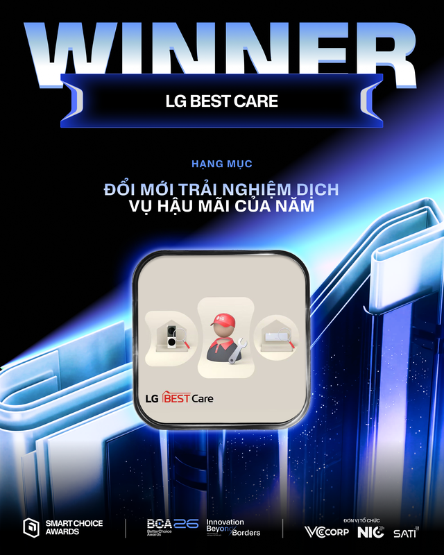 Better Choice Awards 2026: LG Best Care gi&agrave;nh giải Đổi mới trải nghiệm dịch vụ hậu m&atilde;i của năm - Ảnh 1.