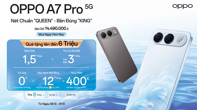 OPPO A7 Pro 5G ra mắt tại Việt Nam: Giá từ 13,49 triệu đồng, pin 8.000mAh và camera selfie 50MP góc rộng - Ảnh 5.
