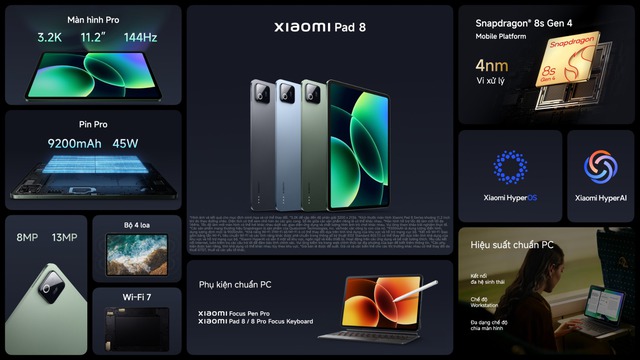 Ra mắt m&aacute;y t&iacute;nh bảng Snapdragon 8 Elite cực mạnh, m&agrave;n h&igrave;nh 3.2K 144Hz, pin 9.200mAh, gi&aacute; rẻ hơn cả iPad Air - Ảnh 3.