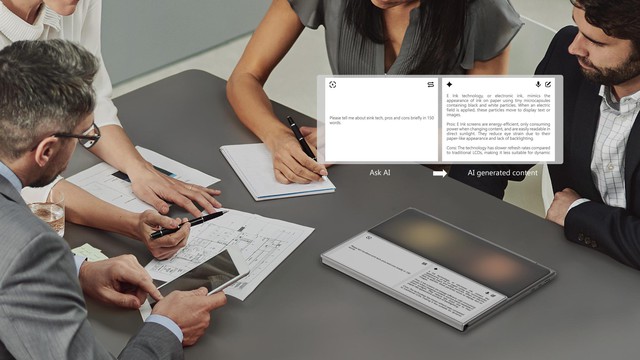 Compal AI Book: Mẫu laptop tích hợp màn hình phụ Kaleido 3 như máy đọc sách ở phần kê tay - Ảnh 4.