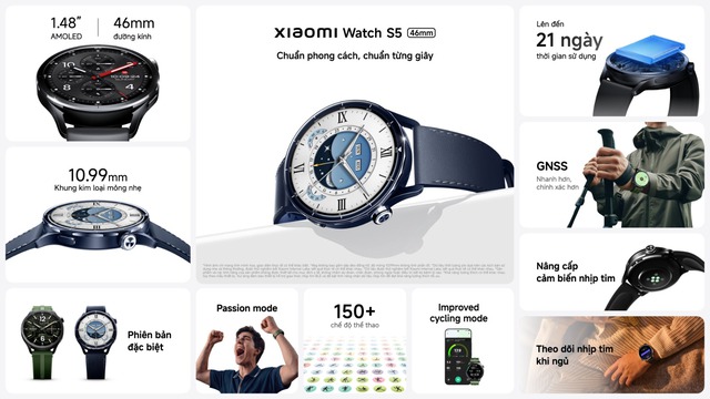 Xiaomi Watch S5 ra mắt tại Việt Nam: Viền mỏng hơn 40%, pin 21 ng&agrave;y, gi&aacute; từ 5,29 triệu đồng - Ảnh 4.