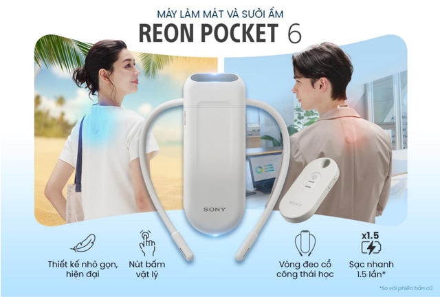 Sony ra mắt điều hòa cá nhân REON POCKET PRO Plus và REON POCKET 6, giá từ 5,59 triệu đồng - Ảnh 3.