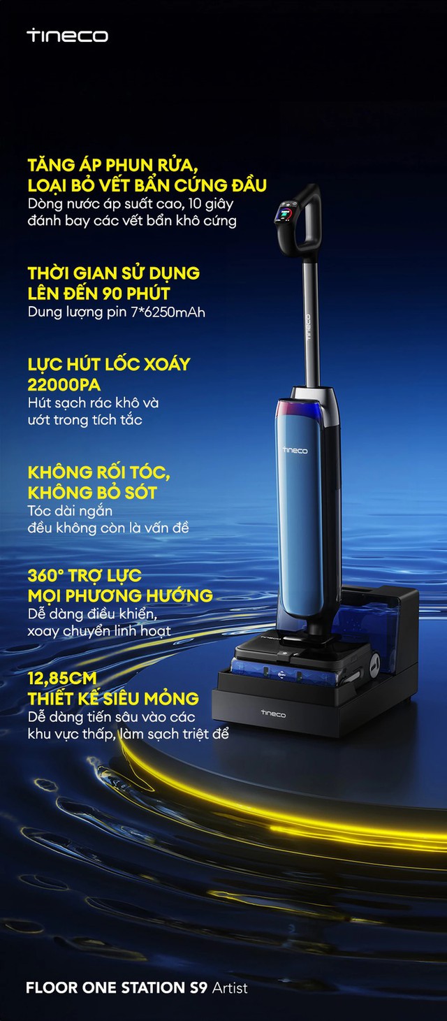 Tineco Floor One Station S9 Artist: Một trạm l&agrave;m sạch cho to&agrave;n bộ quy tr&igrave;nh lau s&agrave;n - Ảnh 3.