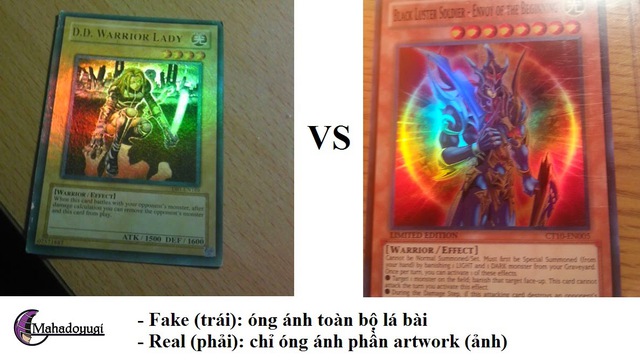 Làm sao phân biệt bài Yu-Gi Oh! thật và giả?