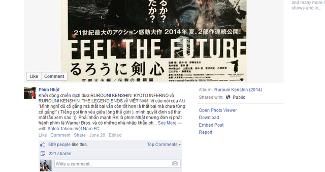 Một fanpage đang kêu gọi &quot;đấu tranh&quot; để đưa Rurouni Kenshin về Việt Nam