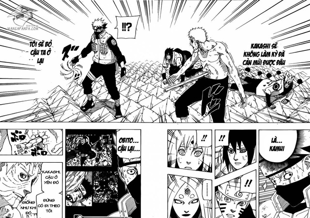 Kakashi, Obito hi sinh để bảo vệ Naruto và Sasuke