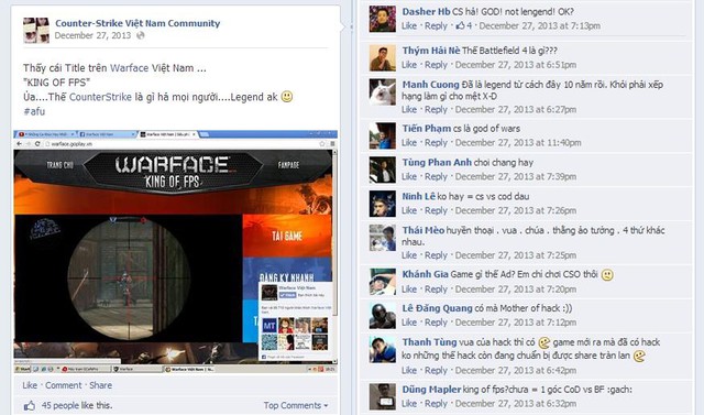 Warface quá tự tin khi xưng “King of FPS” ở Việt Nam ? 1