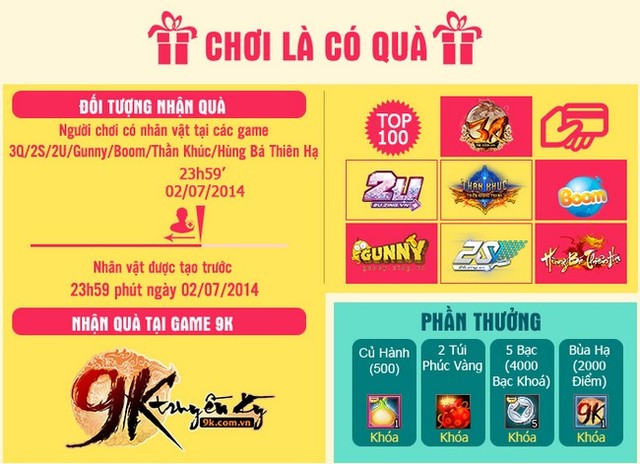 9K Truyền Kỳ tung quà ngập tràn cho fan ruột dòng game Củ Hành