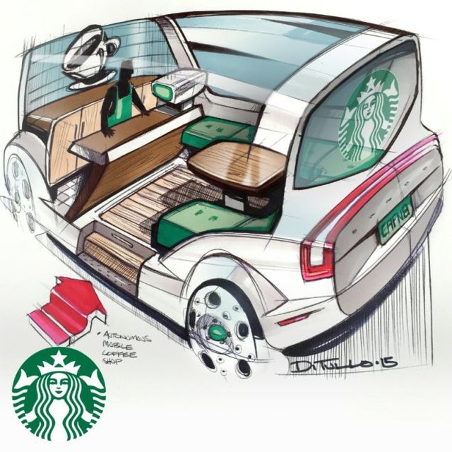 Chỉ cần ngồi trong chiếc xe tự lái và thưởng thức ly café thơm ngon đã khiến bạn cảm thấy thư giãn và hạnh phúc? Nay hãy thưởng thức hình ảnh về chiếc xe tự lái bán café nhé!
