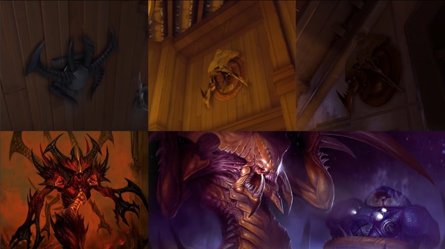 
Hộp sọ của các quái vật trong Starcraft và Diablo.
