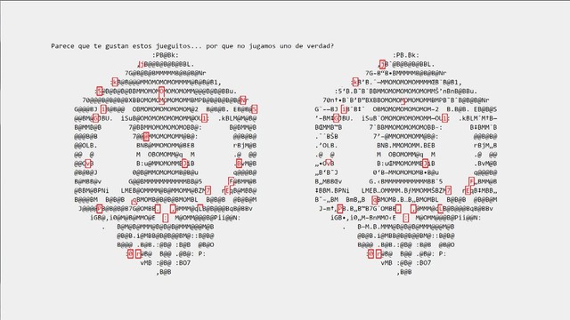 
Hai hộp sọ được tạo nên bằng bộ mã ASCII
