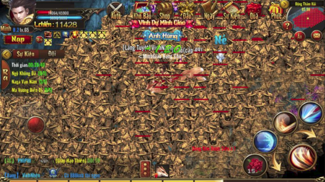 
10.000 con quái level 60 đang vây hãm game thủ TiiBonz tại khu vực Thiêm Hải Động.
