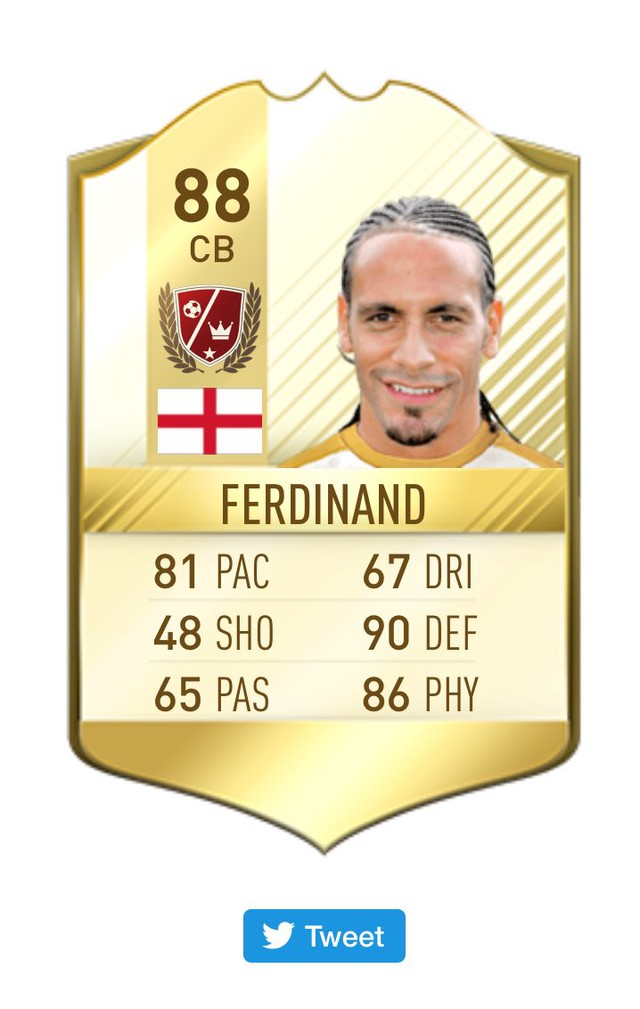
Thẻ của Rio Ferdinand trong FIFA 17.
