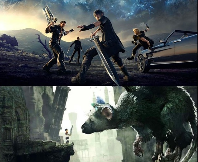 
Final Fantasy XV và The Last Guardian - hai tựa game mất đến gần 10 năm để phát triển đương nhiên cũng góp mặt trong trailer.
