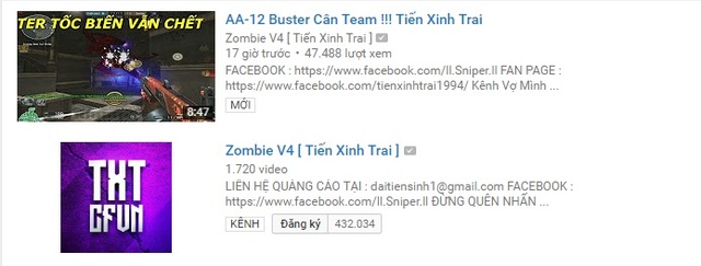 
Kênh youtuber của Tiến Xinh Trai là một trong những kênh youtube có số lượng subcribers nhiều nhất Đột Kích
